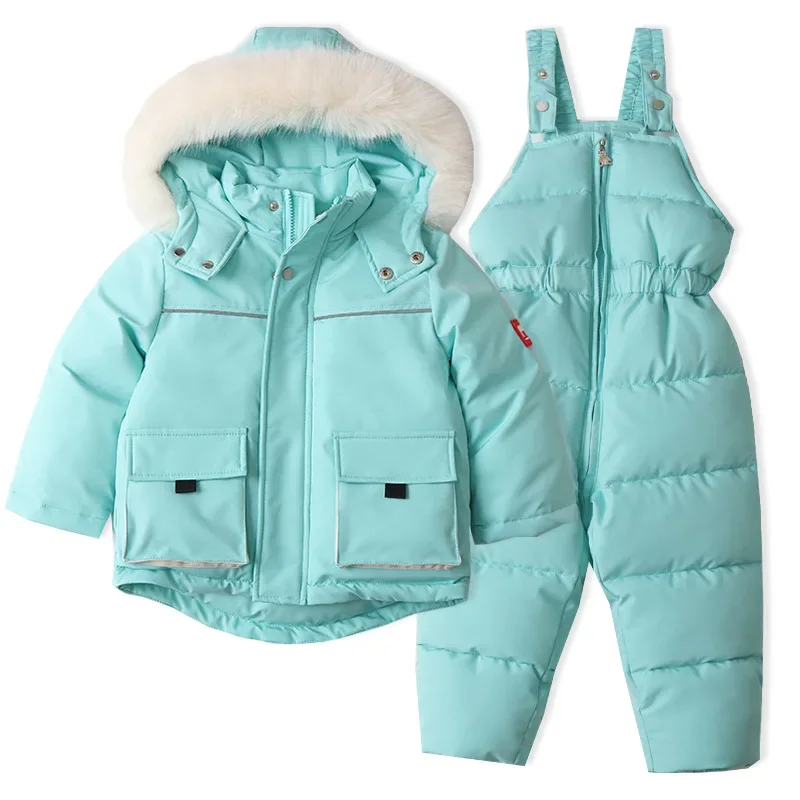 Toddlers' mix and match ski set — Lake Blue, jacket & bib pants