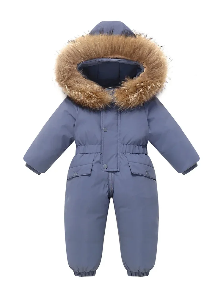 Toddlers' one-piece ski suit — Blue, front