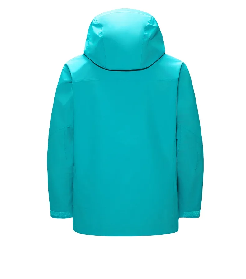 Unisex 3-Layer Hardshell Jacket — 4 Colourways — Teal, back view