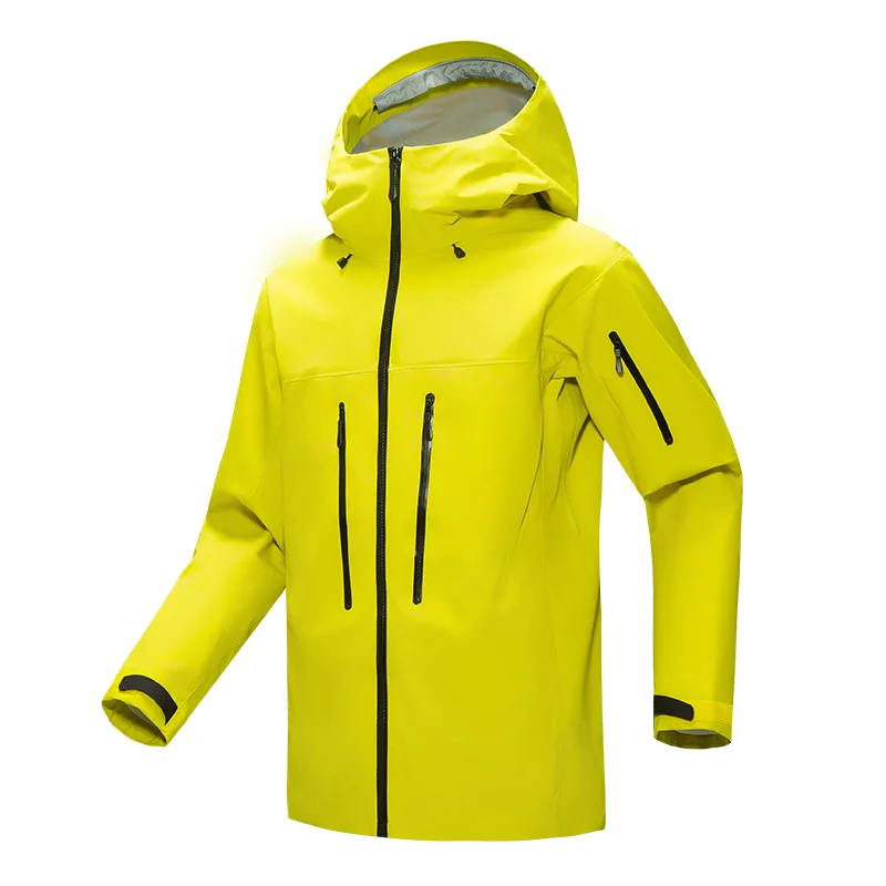 Unisex 3-Layer Hardshell Jacket — 4 Colourways — Yellow, front view