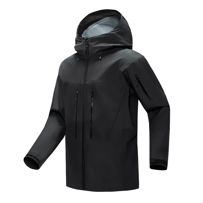 Unisex 3-Layer Hardshell Jacket — 4 Colourways — Black, front view