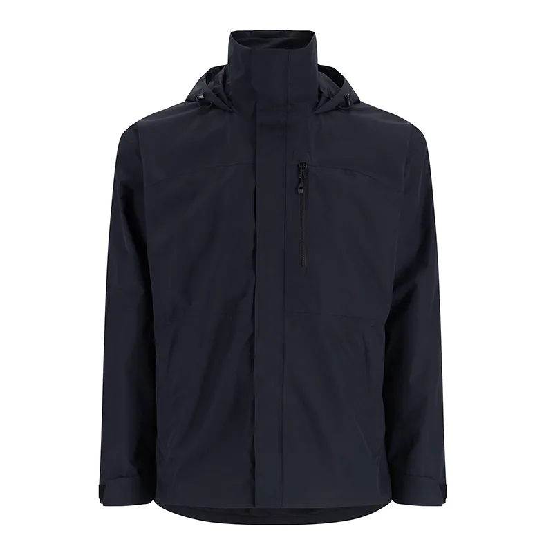 Unisex 3-Layer Hardshell Jacket — Black — Black, front view