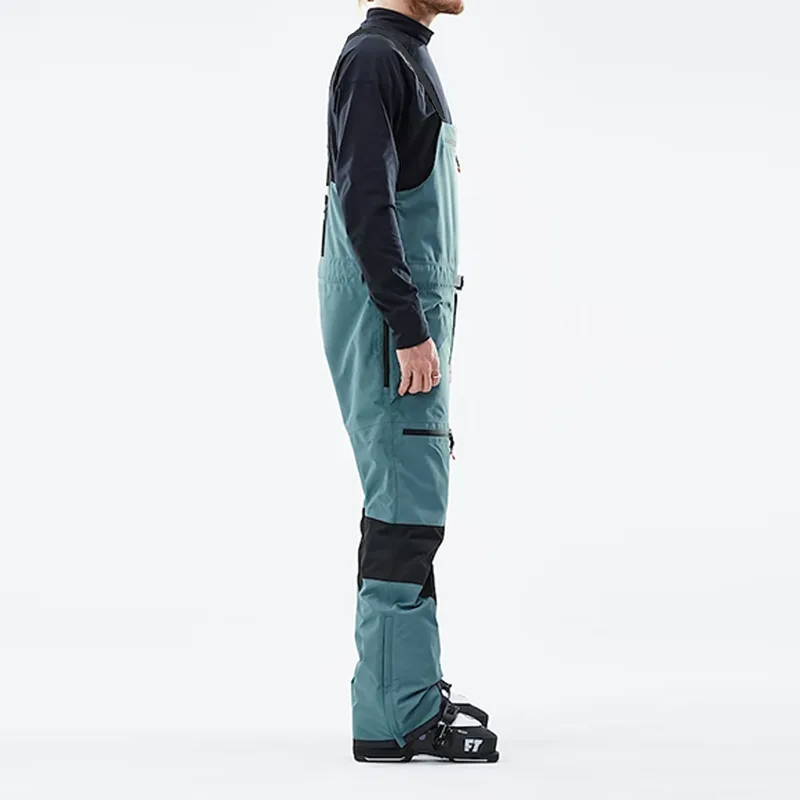 Unisex Adjustable-Strap Ski Bib — 4 Colourways — Teal, side view