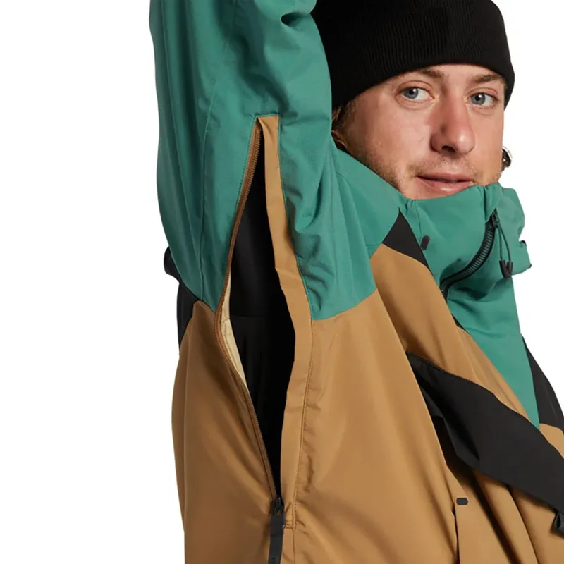 Unisex Anorak Ski Suit Set — 2 Colourways — Teal, Black & Khaki, underarm vent detail