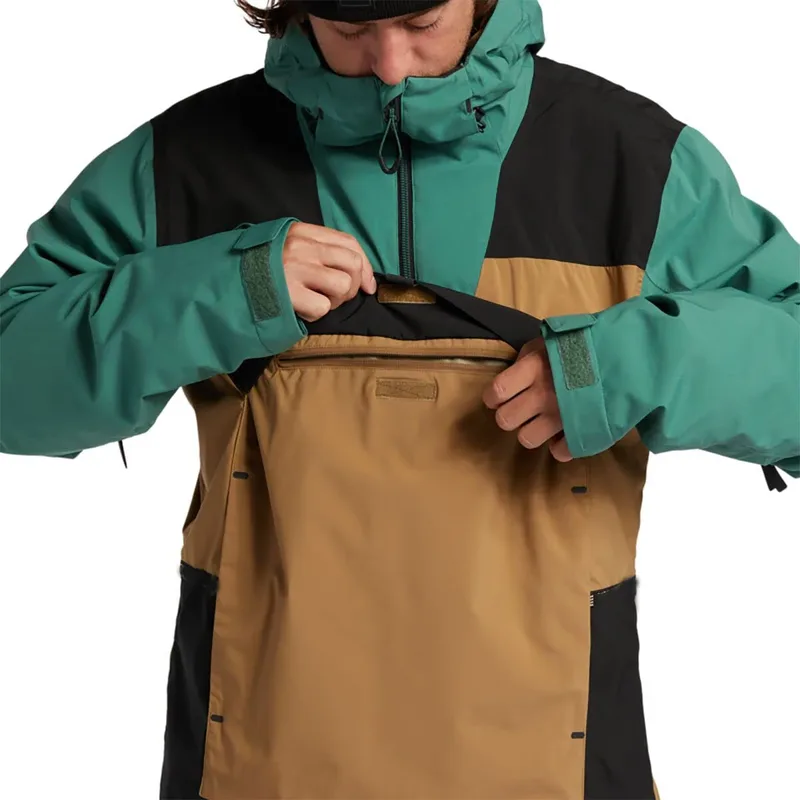Unisex Anorak Ski Suit Set — 2 Colourways — Teal, Black & Khaki, kangaroo pocket detail