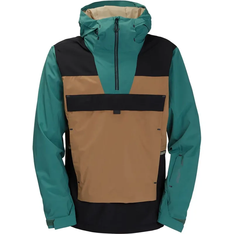 Unisex Anorak Ski Suit Set — 2 Colourways — Teal, Black & Khaki, flat front view