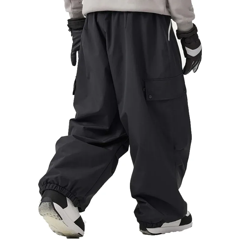 Unisex Baggy Snow Pants — 6 Colourways — Black, back view