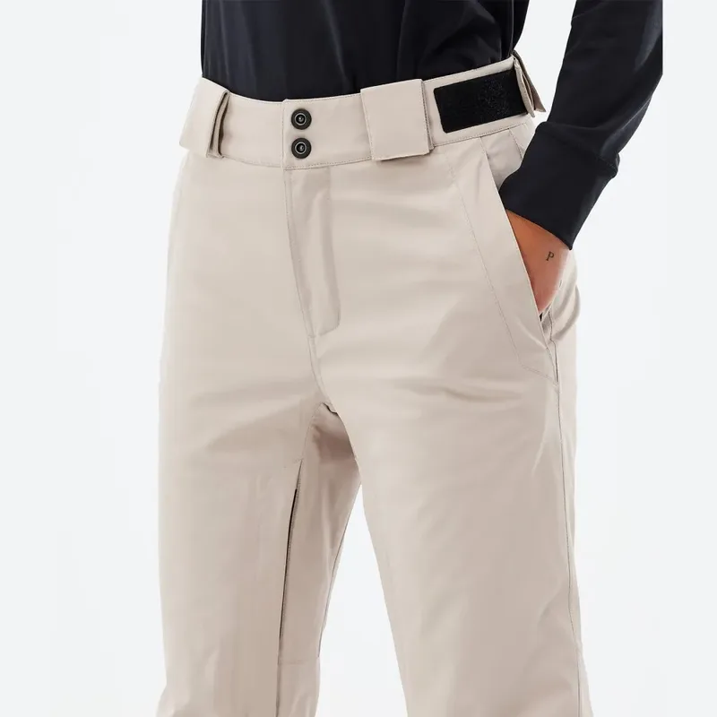 Unisex Beige Ski Pants — 1 Colourway — Beige, waist close-up