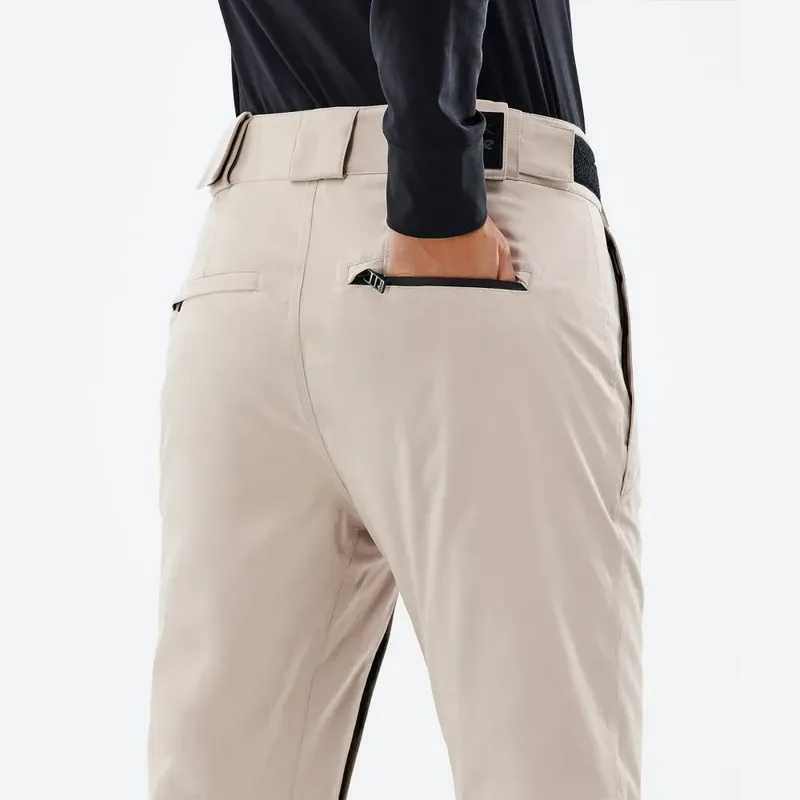 Unisex Beige Ski Pants — 1 Colourway — Beige, back waist close-up