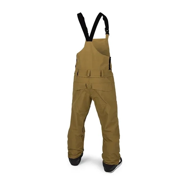 Unisex Bib Pants — 3 Colourways — Khaki, back view