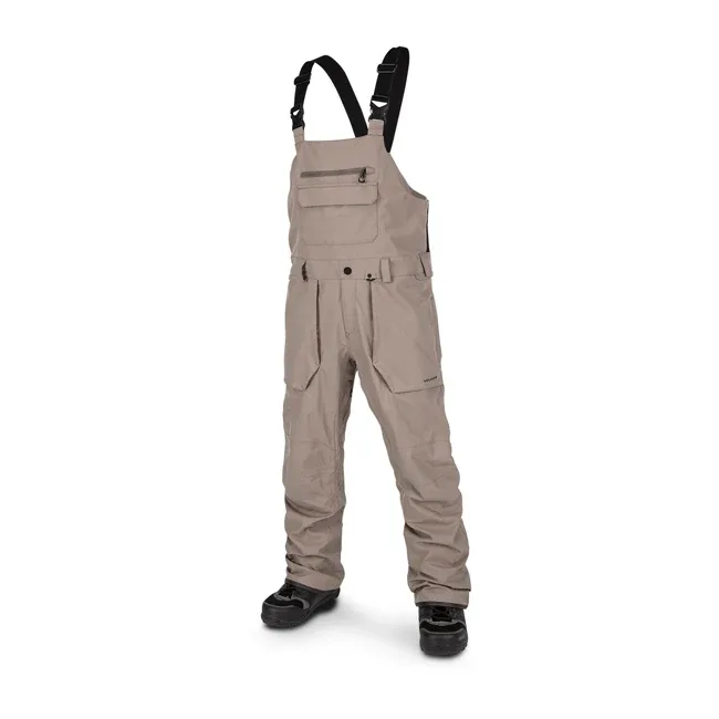 Unisex Bib Pants — 3 Colourways — Light Grey, front view