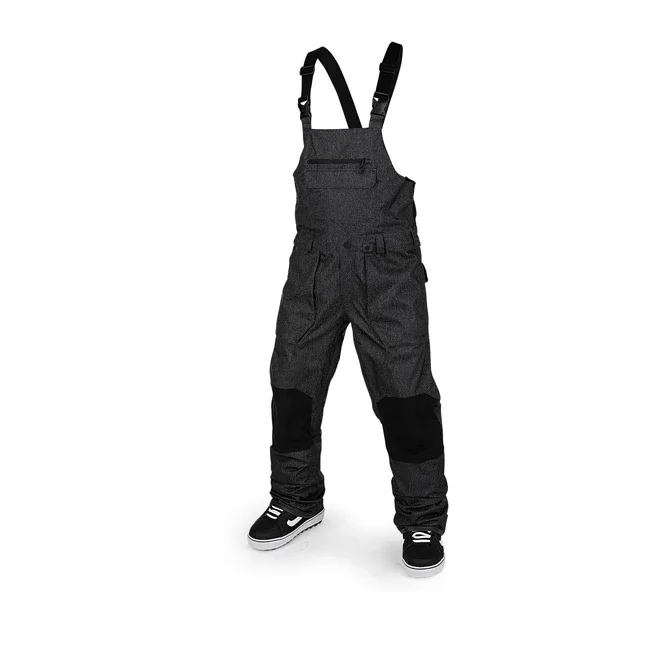 Unisex Bib Pants — 3 Colourways — Black, front view