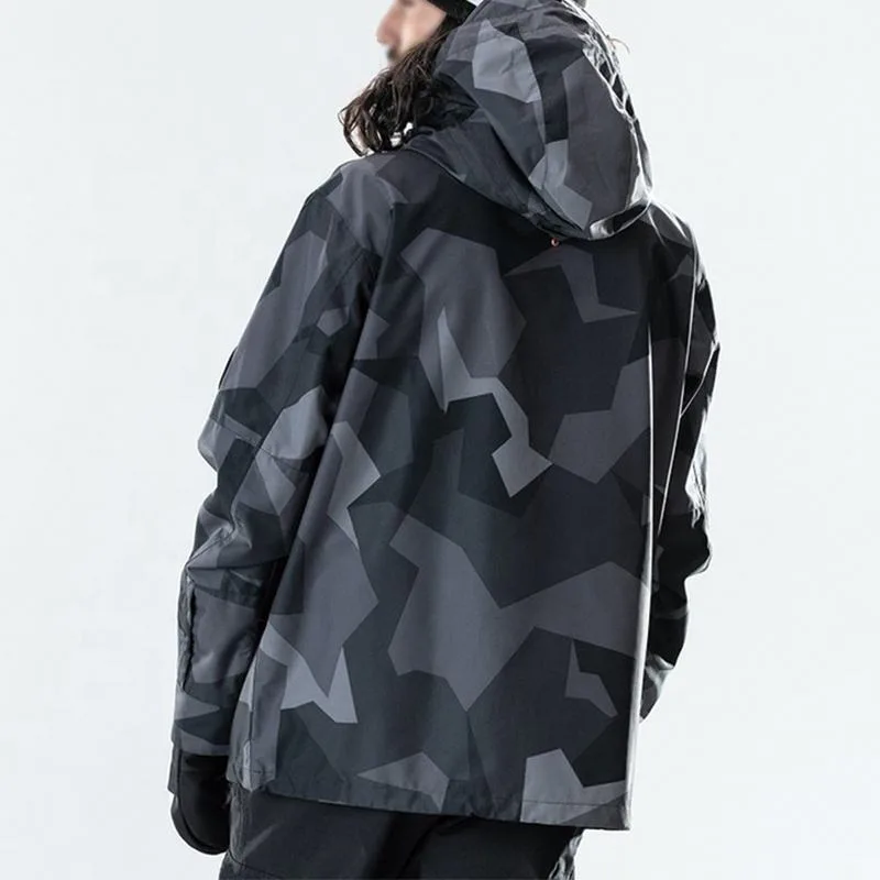 Unisex Camo Softshell Jacket — Black Camo — Black Camo, worn back view