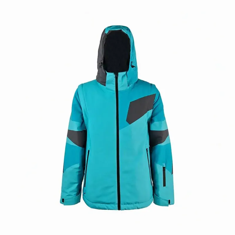 Unisex Colour-Block Puffer Jacket — Teal
