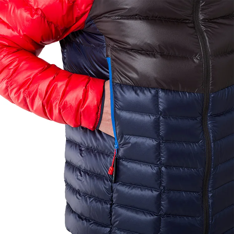 Unisex Down Jacket — 3 Colourways — Red/Navy/Black, quilt detail