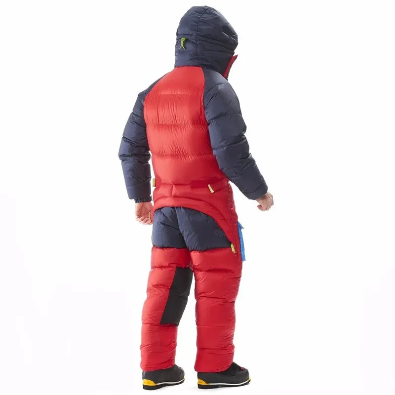 Unisex Expedition One-Piece Ski Suit — 1 Colourway — Red & Navy, worn back view