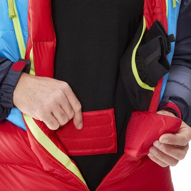 Unisex Expedition One-Piece Ski Suit — 1 Colourway — Red & Navy, inner pocket detail