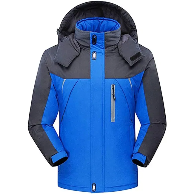 Unisex Fleece-Lined Jacket — 2 Colourways — Blue & Grey, front view