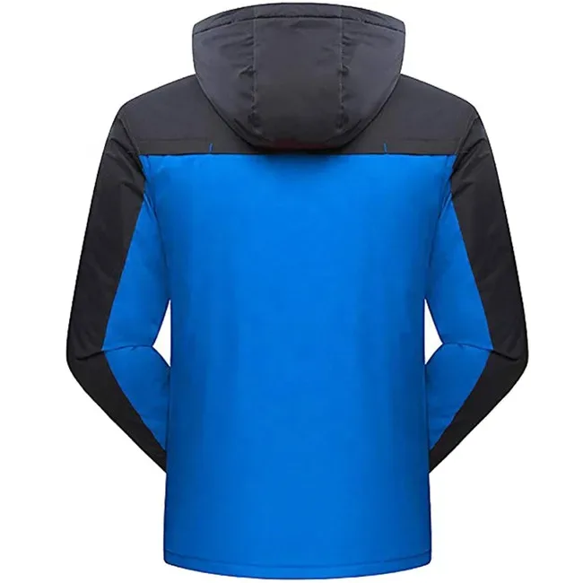 Unisex Fleece-Lined Jacket — 2 Colourways — Blue & Grey, back view