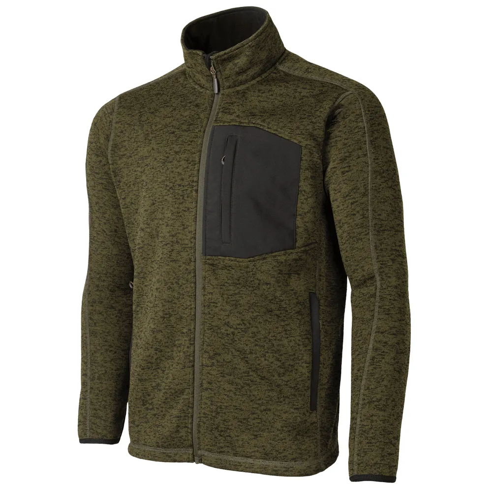 Unisex Fleece Jacket — Army Green — Army Green, front view