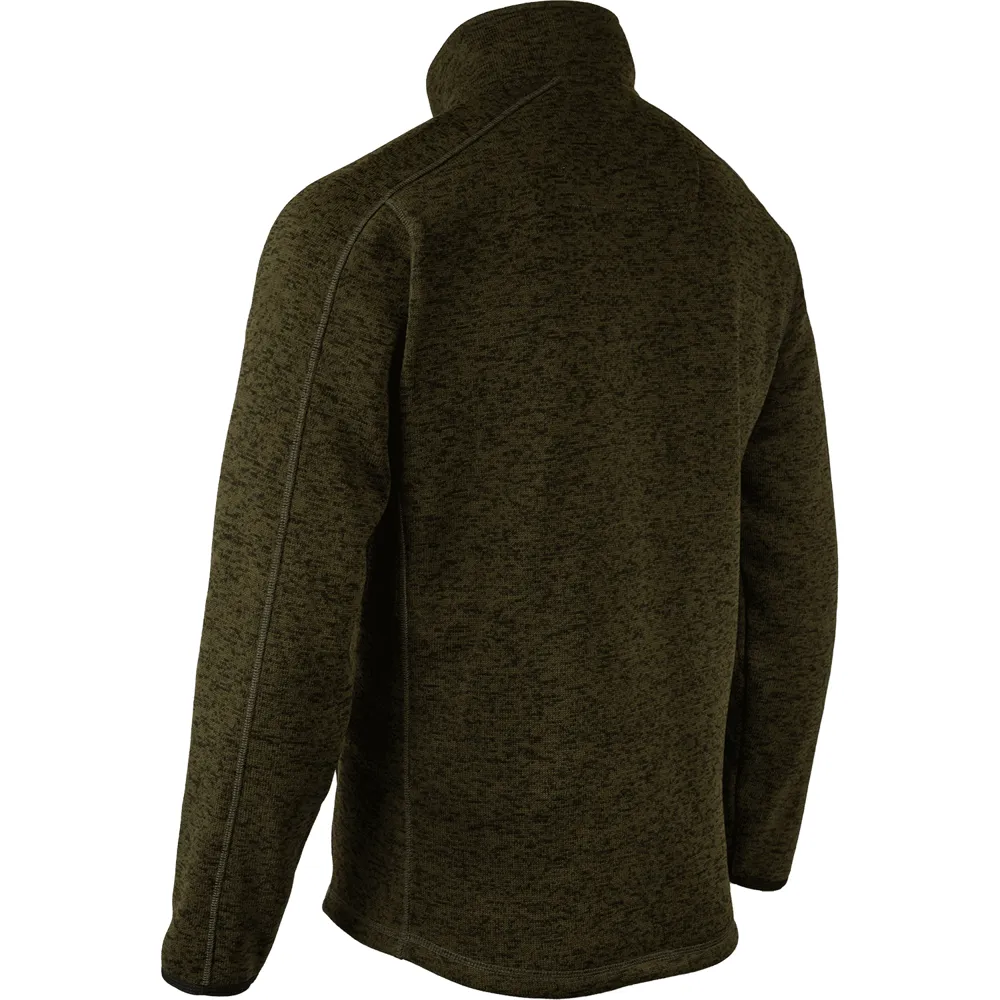 Unisex Fleece Jacket — Army Green — Army Green, back view