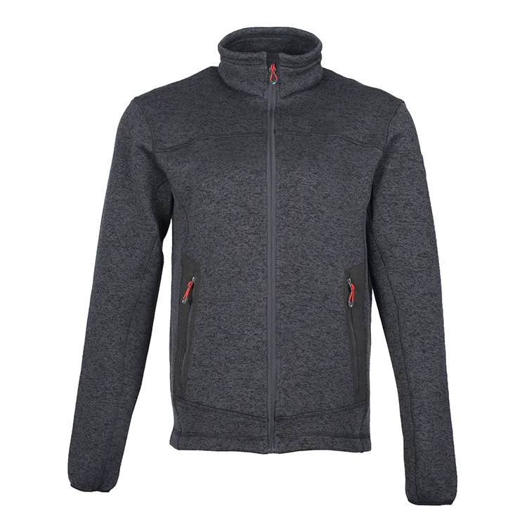 Unisex Fleece Jacket — Grey — Grey, front view