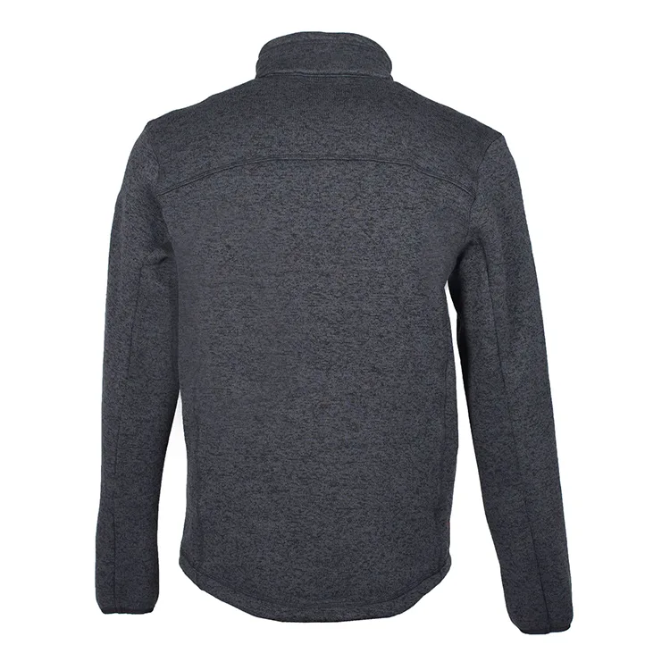 Unisex Fleece Jacket — Grey — Grey, back view