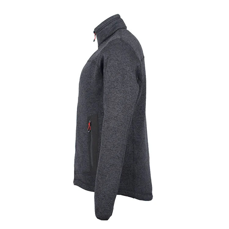Unisex Fleece Jacket — Grey — Grey, side view