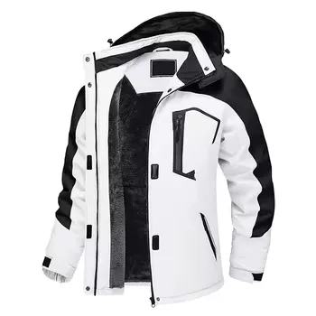 Unisex Fleece-Lined Ski Jacket — White & Black