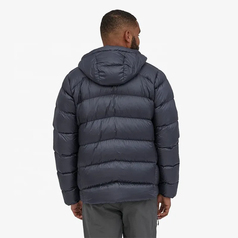 Unisex Goose Down Puffer Jacket — 3 Colourways — Navy, worn back view