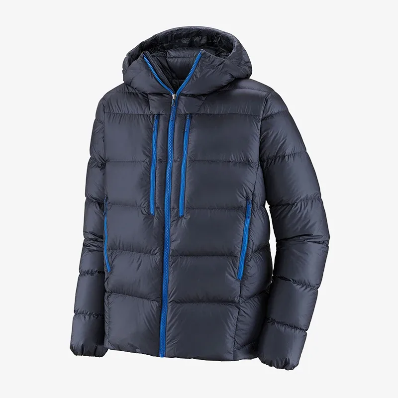 Unisex Goose Down Puffer Jacket — 3 Colourways — Navy, front view