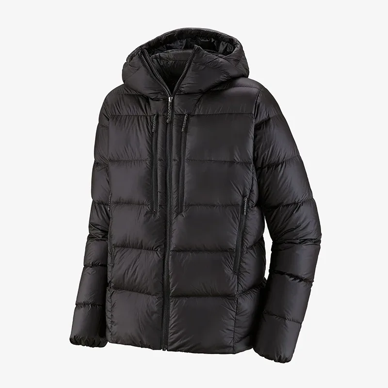 Unisex Goose Down Puffer Jacket — 3 Colourways — Black, front view