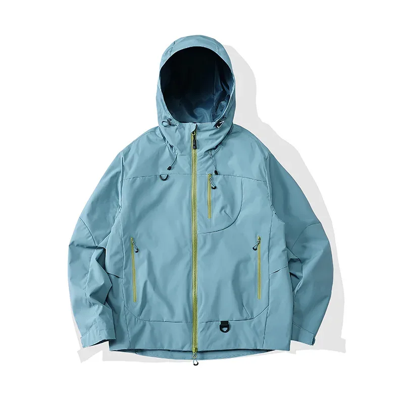 Unisex Hardshell Jacket — Light Blue, front