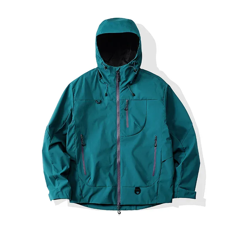 Unisex Hardshell Jacket — Teal, front