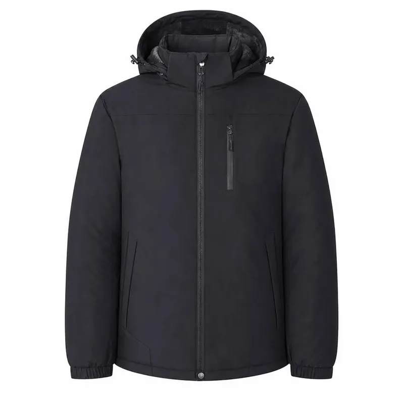Unisex Hooded Down Jacket — Black