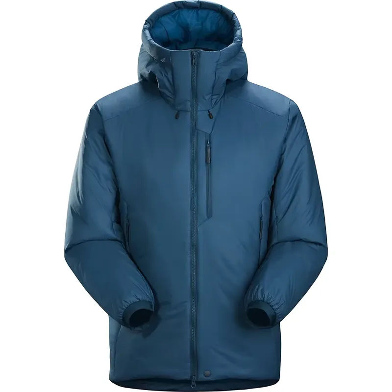Unisex Hooded Down Parka — Slate Blue, front view