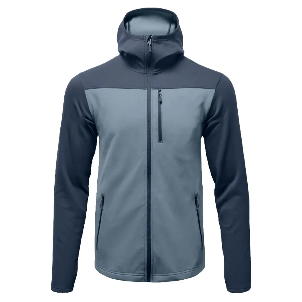 Unisex Hooded Fleece Jacket — Blue Two-Tone — Blue (Two-Tone), front view