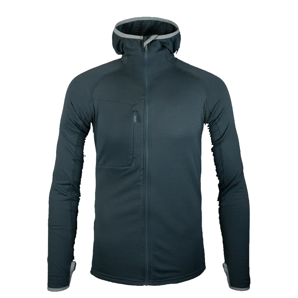 Unisex Hooded Fleece Jacket — Dark Blue — Dark Blue, front view