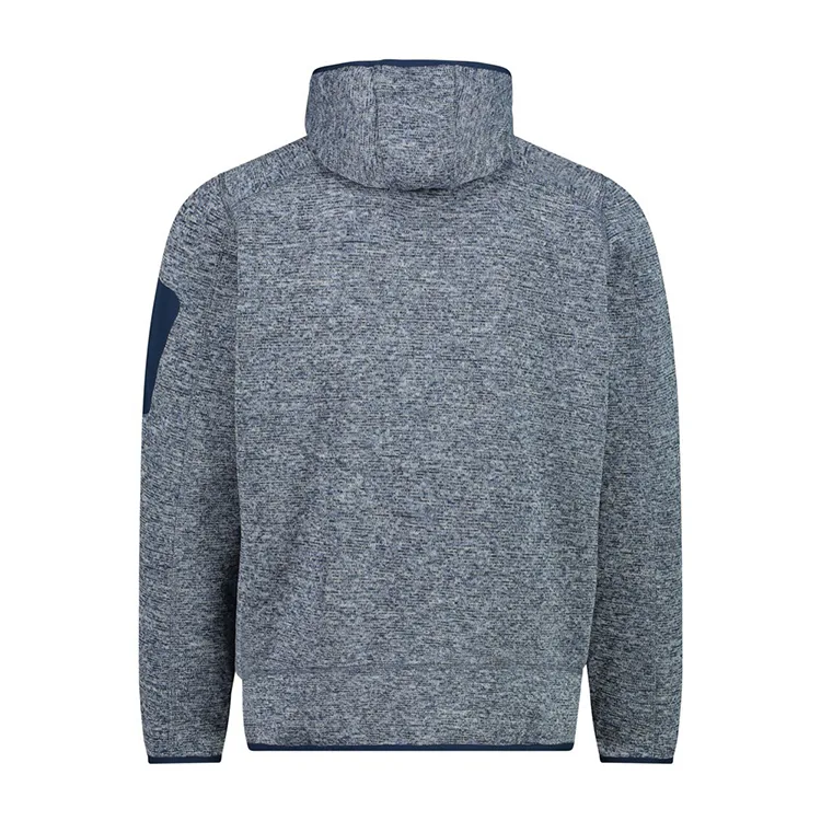 Unisex Hooded Fleece Jacket — Grey Heather — Grey Heather, back view