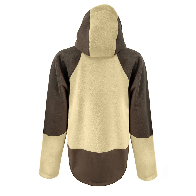 Unisex Hooded Fleece Pullover — 2 Colourways — Khaki, back view
