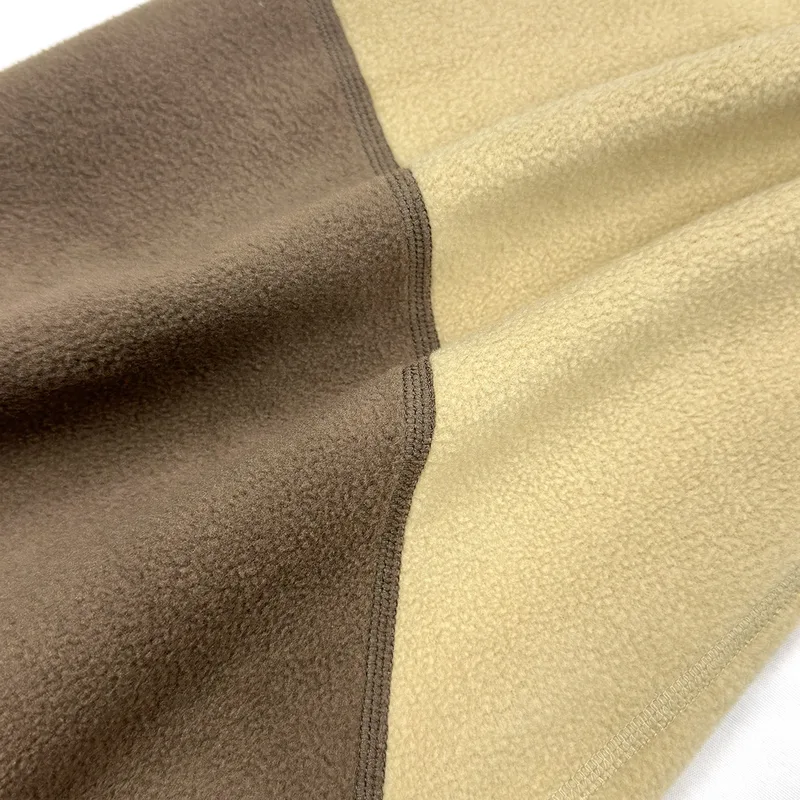 Unisex Hooded Fleece Pullover — 2 Colourways — Khaki, fabric detail