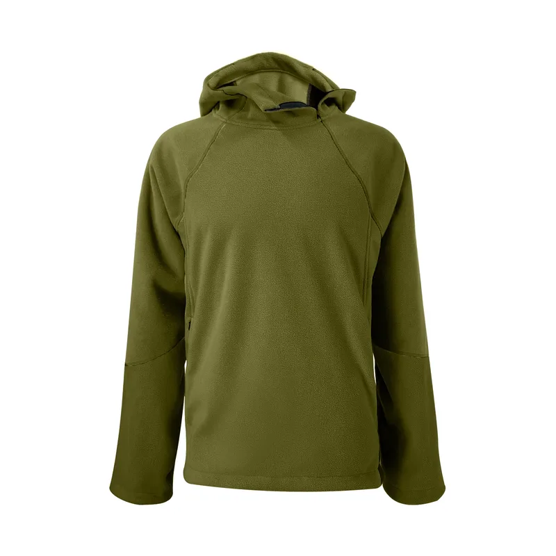 Unisex Hooded Fleece Pullover — 2 Colourways — Army Green, front view