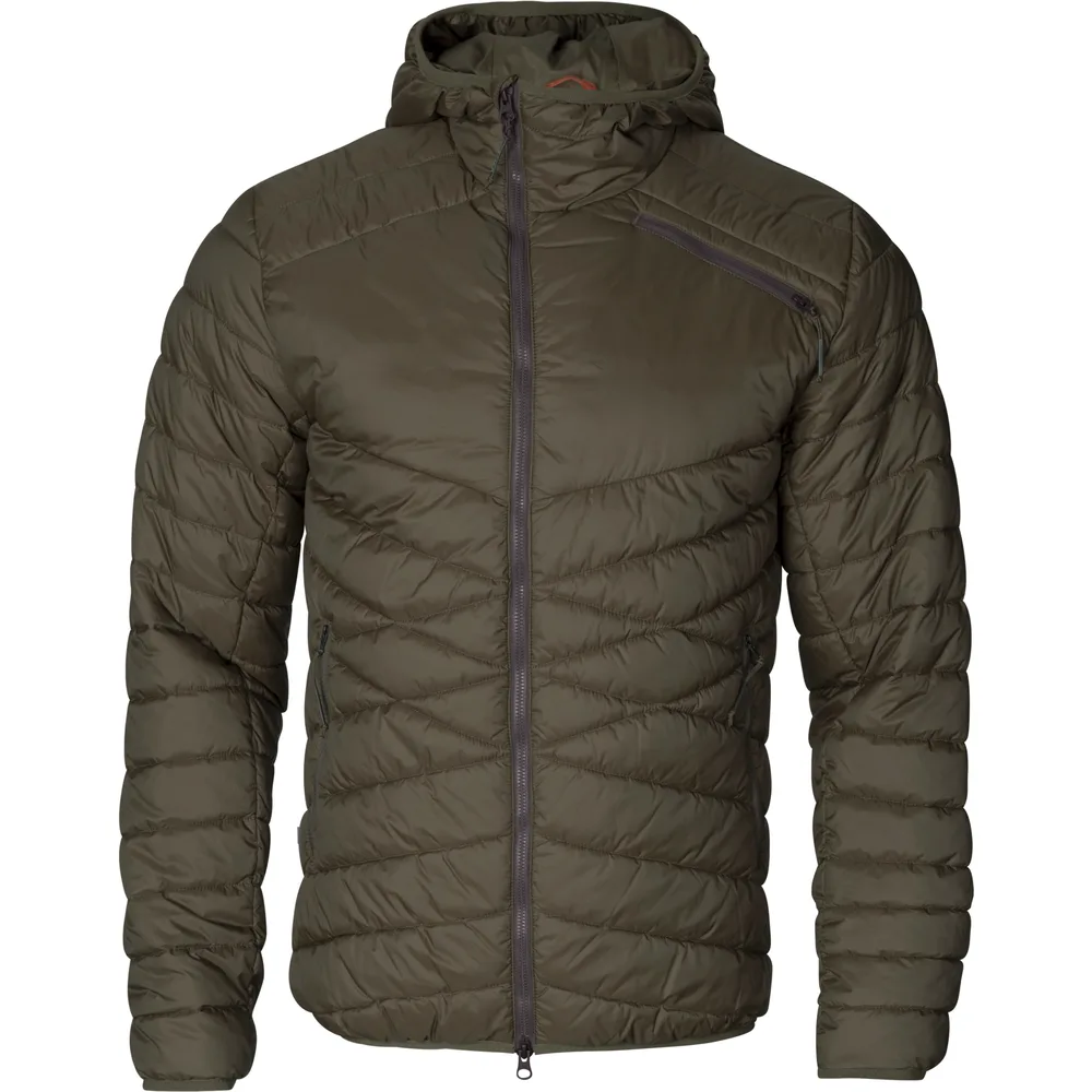 Unisex Hooded Insulated Jacket — Brown — Brown, front view