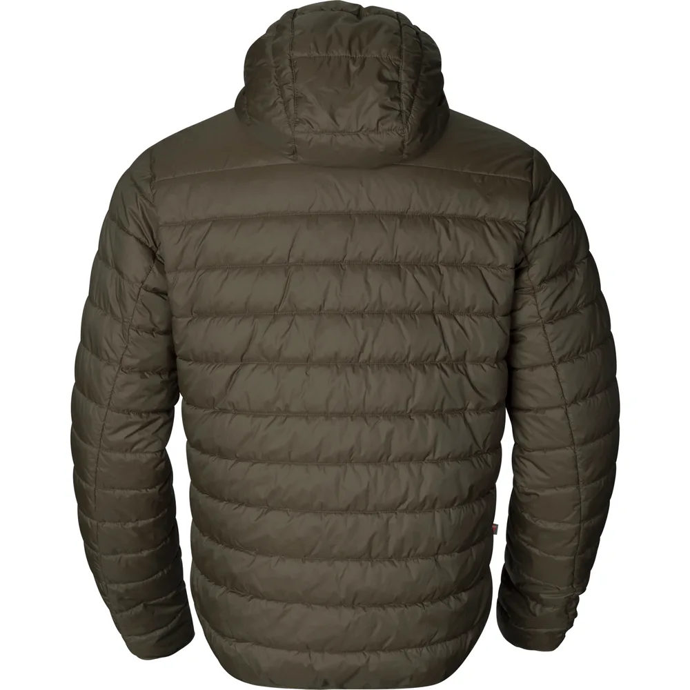 Unisex Hooded Insulated Jacket — Brown — Brown, back view