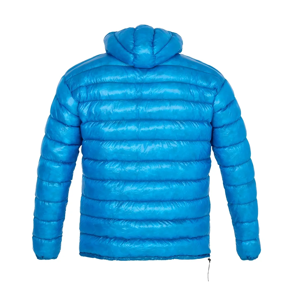 Unisex Hooded Puffer Jacket — 3 Colourways — Bright Blue, back view