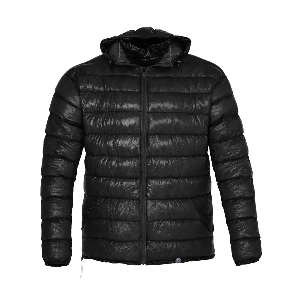 Unisex Hooded Puffer Jacket — 3 Colourways — Black, front view