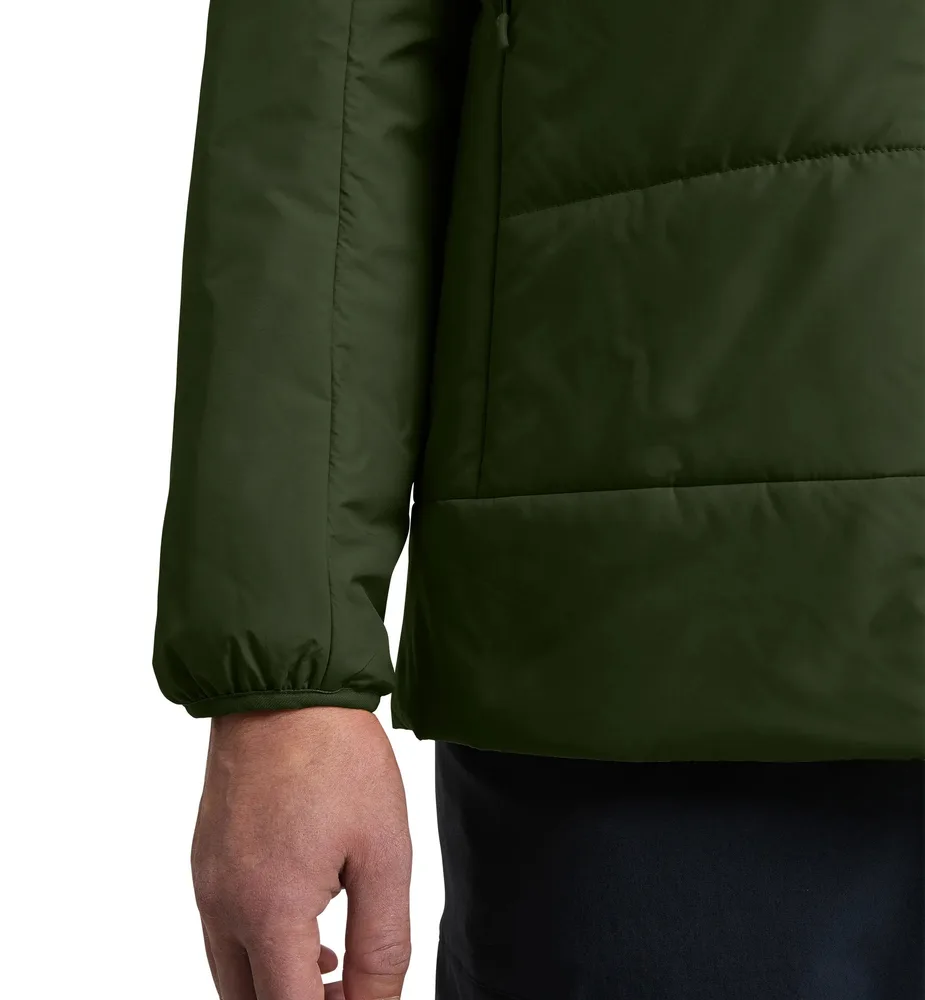 Unisex Hooded Puffer Jacket — Army Green — Army Green, cuff and hem detail
