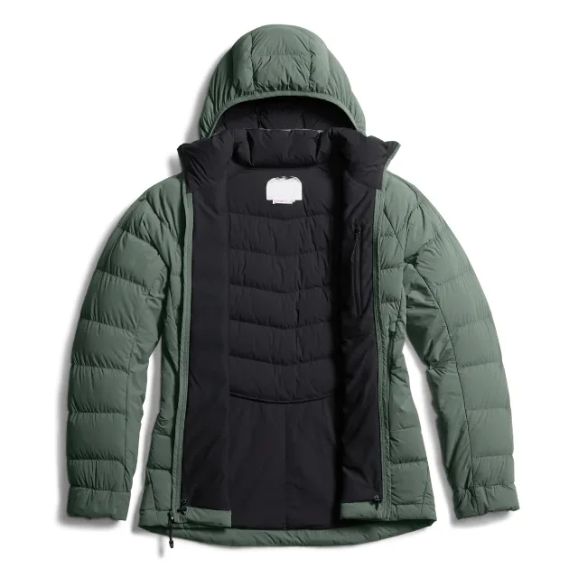 Unisex Hooded Puffer Jacket — Sage — Sage, interior view