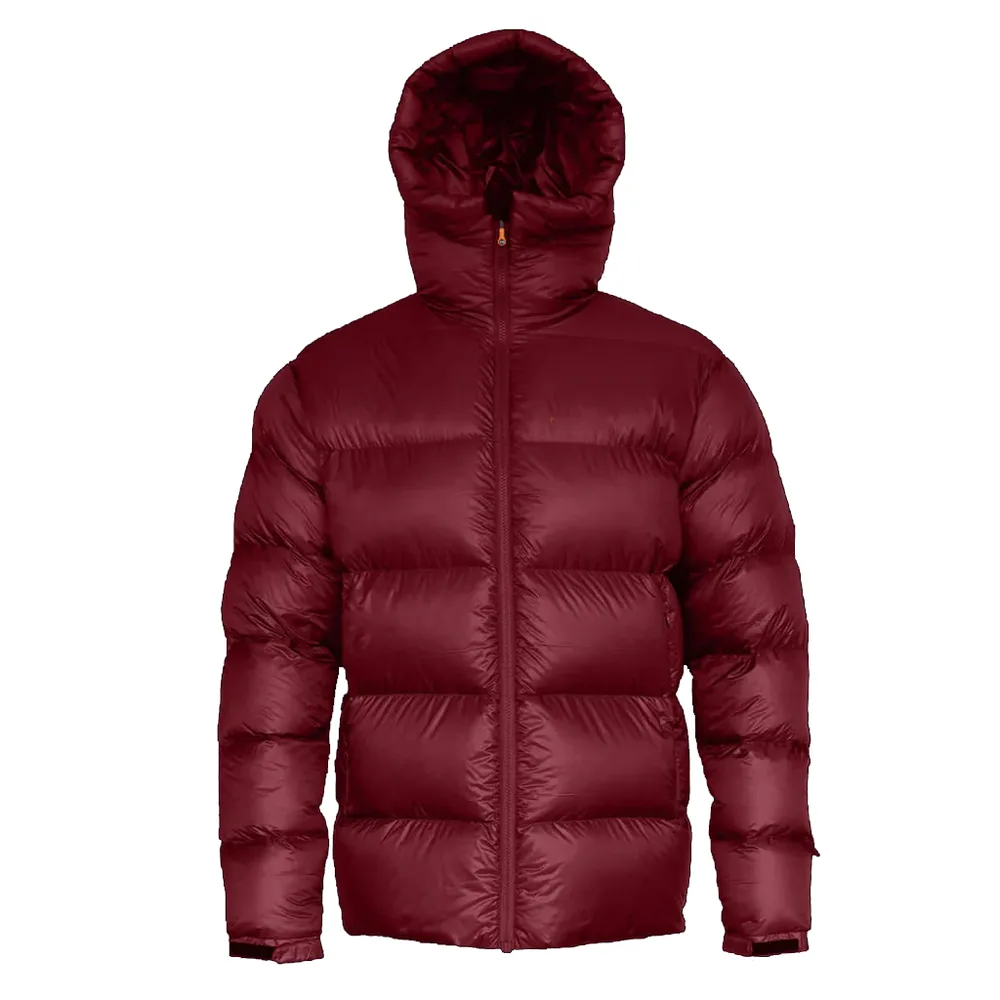 Unisex Hooded Puffer Parka — 4 Colourways — Burgundy, front view