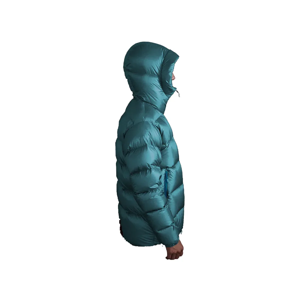 Unisex Hooded Puffer Parka — 4 Colourways — Green, side view, worn